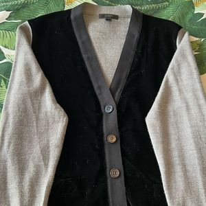 Velvet Front Cardigan Sweater